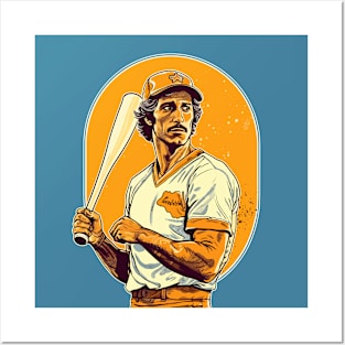 Retro Baseball Player Posters and Art